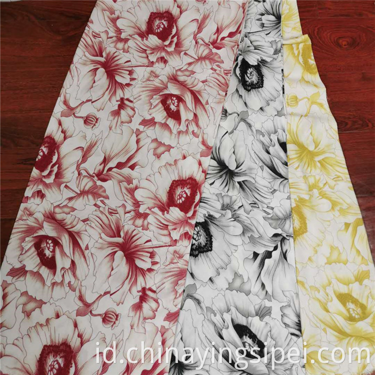 2020 Stok Terbaru Lot Soft Custom Fabric Printing Challis Viscose Floral Poplin Rayon Printed Fabric